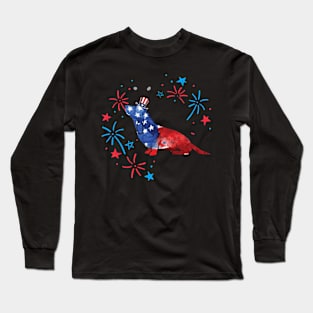Basset Hound Uncle Sam Hat 4Th Of July Long Sleeve T-Shirt